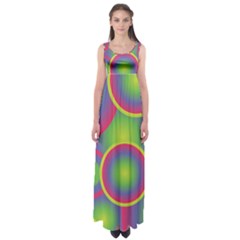 Background Colourful Circles Empire Waist Maxi Dress by Nexatart