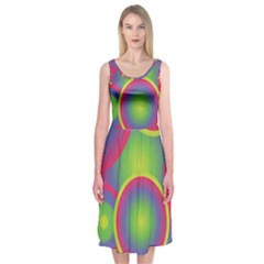 Background Colourful Circles Midi Sleeveless Dress by Nexatart