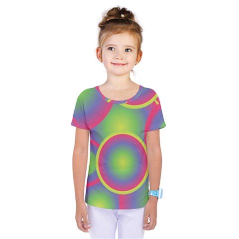 Background Colourful Circles Kids  One Piece Tee by Nexatart