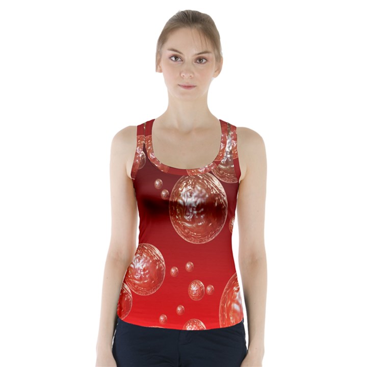 Background Red Blow Balls Deco Racer Back Sports Top