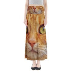 Cat Red Cute Mackerel Tiger Sweet Maxi Skirts by Nexatart