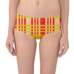 Check Pattern Mid-waist Bikini Bottoms