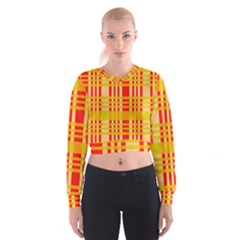 Check Pattern Women s Cropped Sweatshirt by Nexatart