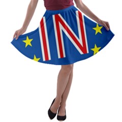 Britain Eu Remain A-line Skater Skirt by Nexatart