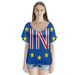 Britain Eu Remain Flutter Sleeve Top by Nexatart