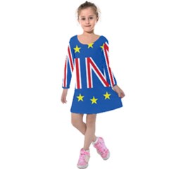 Britain Eu Remain Kids  Long Sleeve Velvet Dress by Nexatart