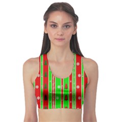 Christmas Paper Pattern Sports Bra by Nexatart