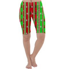 Christmas Paper Pattern Cropped Leggings 