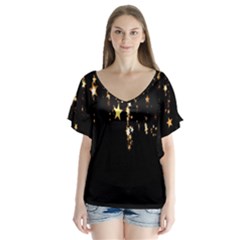 Christmas Star Advent Background Flutter Sleeve Top