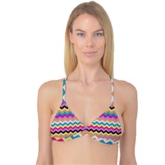 Chevrons Pattern Art Background Reversible Tri Bikini Top