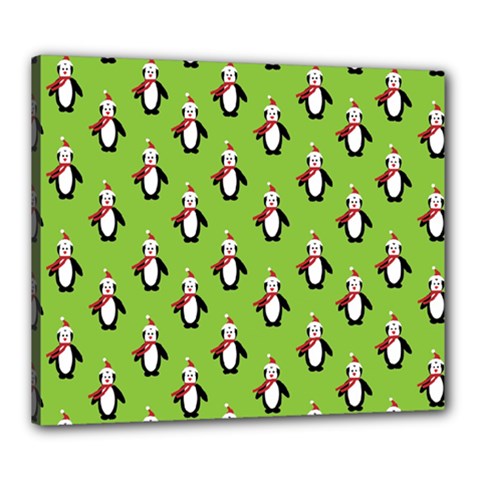 Christmas Penguin Penguins Cute Canvas 24  X 20  by Nexatart