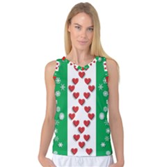 Christmas Snowflakes Christmas Trees Women s Basketball Tank Top