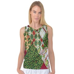 Christmas Quilt Background Women s Basketball Tank Top