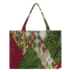 Christmas Quilt Background Medium Tote Bag by Nexatart