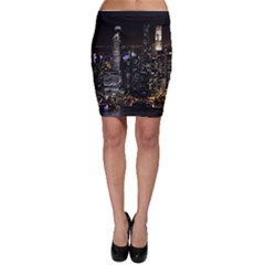 City At Night Lights Skyline Bodycon Skirt