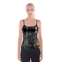 City At Night Lights Skyline Spaghetti Strap Top