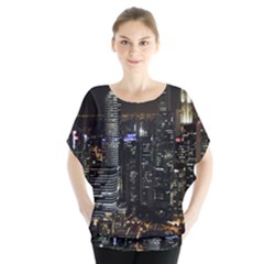 City At Night Lights Skyline Blouse