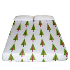 Christmas Tree Fitted Sheet (california King Size) by Nexatart