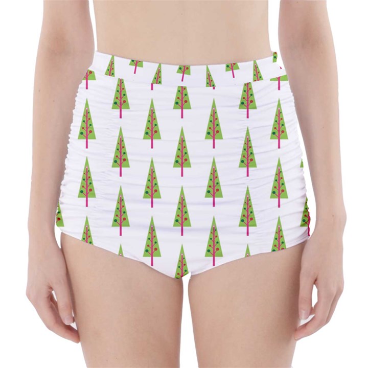 Christmas Tree High-Waisted Bikini Bottoms