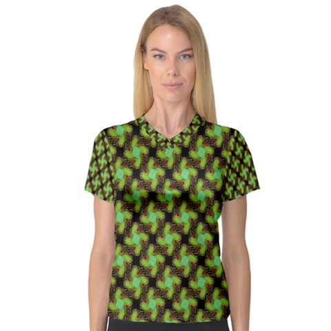 Computer Graphics Graphics Ornament Women s V-neck Sport Mesh Tee by Nexatart