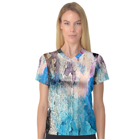 Peelingpaint Women s V-neck Sport Mesh Tee by digitaldivadesigns