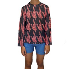 Dogstooth Pattern Closeup Kids  Long Sleeve Swimwear by Nexatart