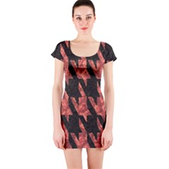 Dogstooth Pattern Closeup Short Sleeve Bodycon Dress by Nexatart