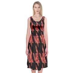 Dogstooth Pattern Closeup Midi Sleeveless Dress by Nexatart