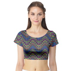 Decorative Ornamental Abstract Short Sleeve Crop Top (tight Fit) by Nexatart