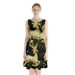 December Christmas Cologne Sleeveless Chiffon Waist Tie Dress by Nexatart