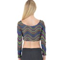 Decorative Ornamental Abstract Long Sleeve Crop Top View2