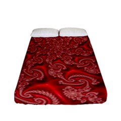 Fractal Art Elegant Red Fitted Sheet (full/ Double Size)