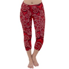 Fractal Art Elegant Red Capri Winter Leggings  by Nexatart