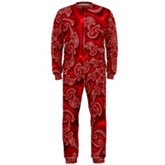 Fractal Art Elegant Red Onepiece Jumpsuit (men)  by Nexatart