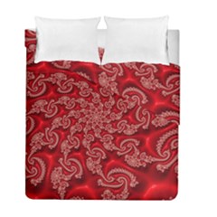 Fractal Art Elegant Red Duvet Cover Double Side (full/ Double Size)