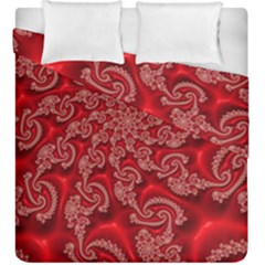 Fractal Art Elegant Red Duvet Cover Double Side (king Size)