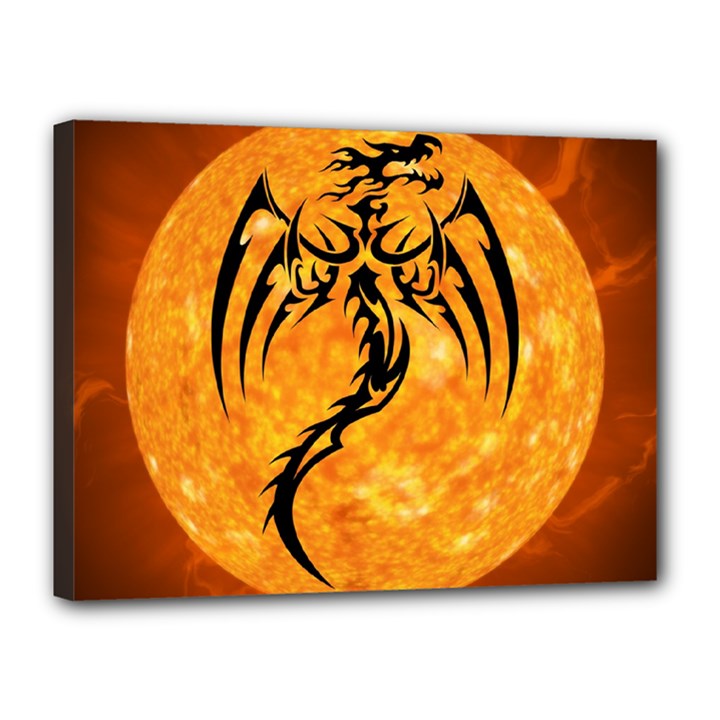 Dragon Fire Monster Creature Canvas 16  x 12 