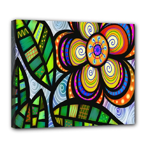 Folk Art Flower Deluxe Canvas 24  X 20   by Nexatart