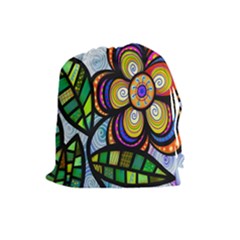 Folk Art Flower Drawstring Pouches (large) 