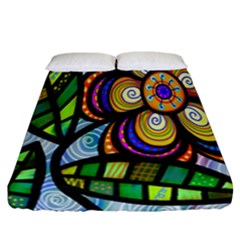 Folk Art Flower Fitted Sheet (california King Size)