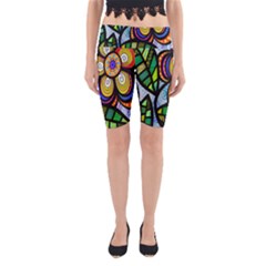 Folk Art Flower Yoga Cropped Leggings