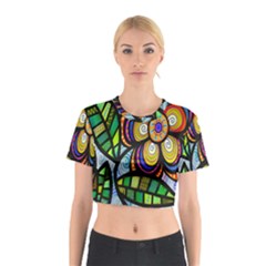 Folk Art Flower Cotton Crop Top