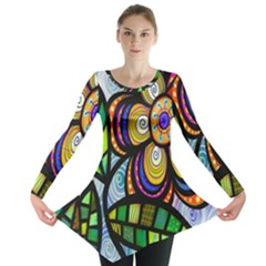 Folk Art Flower Long Sleeve Tunic 