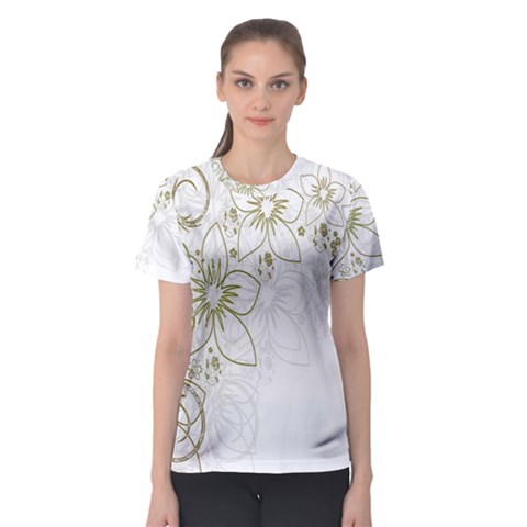 Flowers Background Leaf Leaves Women s Sport Mesh Tee by Nexatart