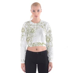 Flowers Background Leaf Leaves Women s Cropped Sweatshirt