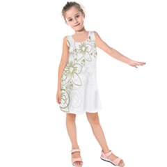 Flowers Background Leaf Leaves Kids  Sleeveless Dress