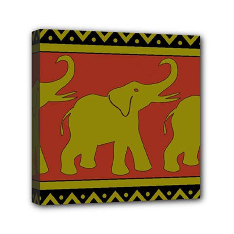 Elephant Pattern Mini Canvas 6  X 6 