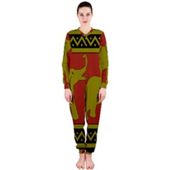 Elephant Pattern Onepiece Jumpsuit (ladies)  by Nexatart