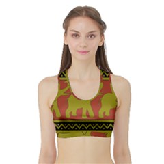 Elephant Pattern Sports Bra With Border