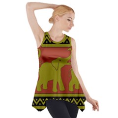 Elephant Pattern Side Drop Tank Tunic